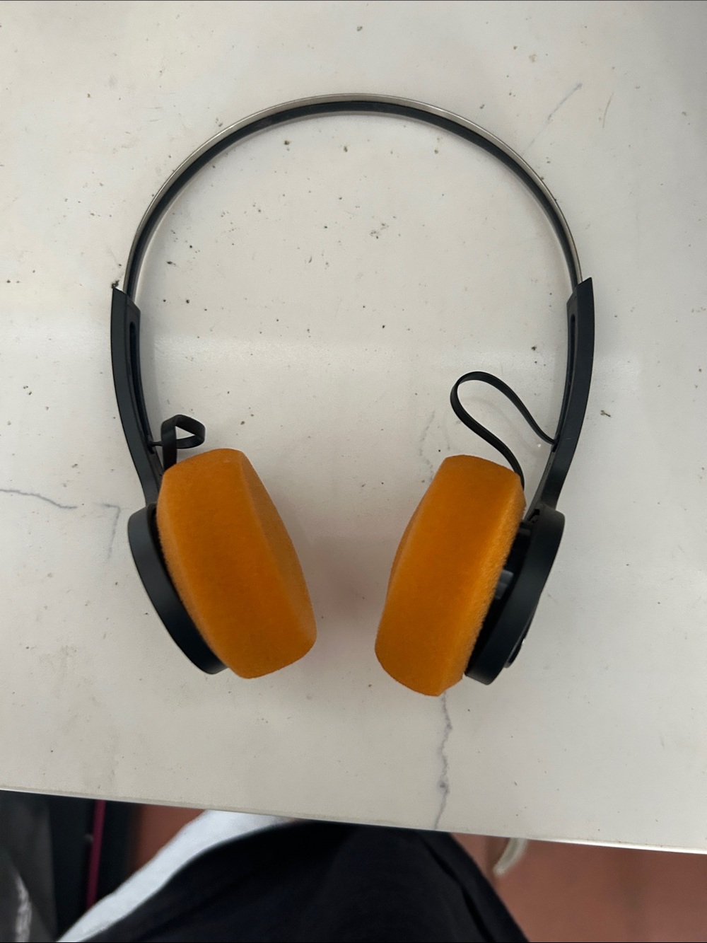 On-Ear Headphones with Orange Ear Cushions